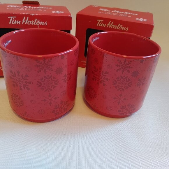 2021 Tim Hortons Stacking Mugs PAIR BNIB THE MOST WONDERFUL TIMS OF THE … - Picture 9 of 12